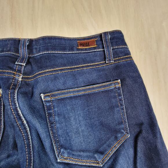 PAIGE Skyline Skinny In Surface Dark Blue Wash Slim Fit Low Rise Denim Jeans 25 - Picture 9 of 15